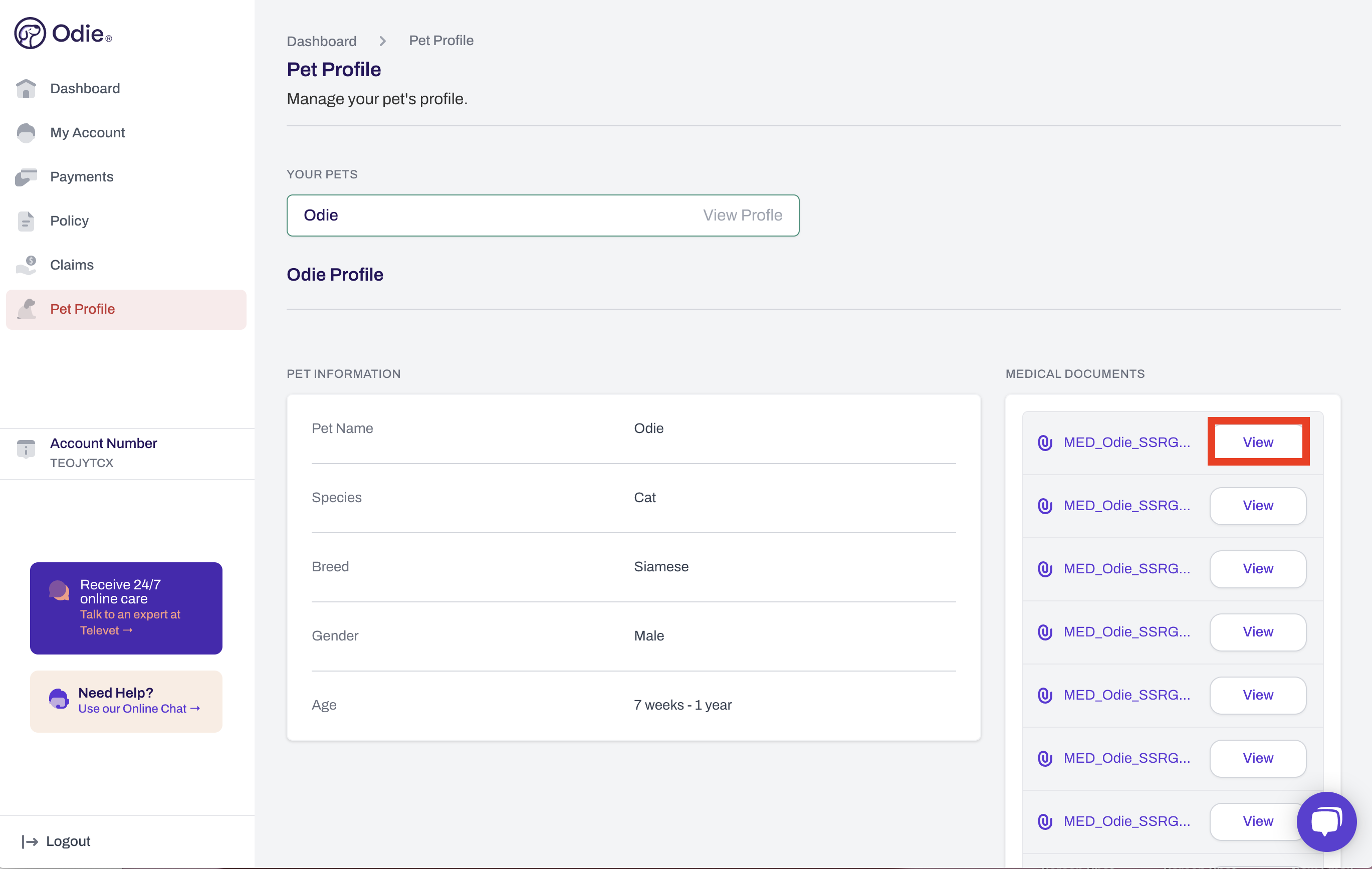 How do I submit my pet's medical records?